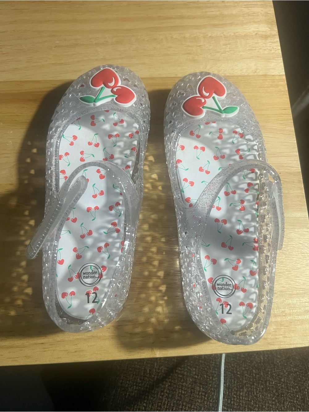 Wonder Nation Girls Cherry Jelly Sandals Size 12